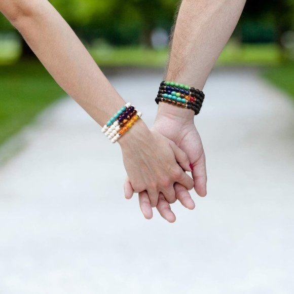 New 16 Pieces Men Women 8mm Lava Rock Bracelets 7 Chakra Aromatherapy Es… - Picture 7 of 8